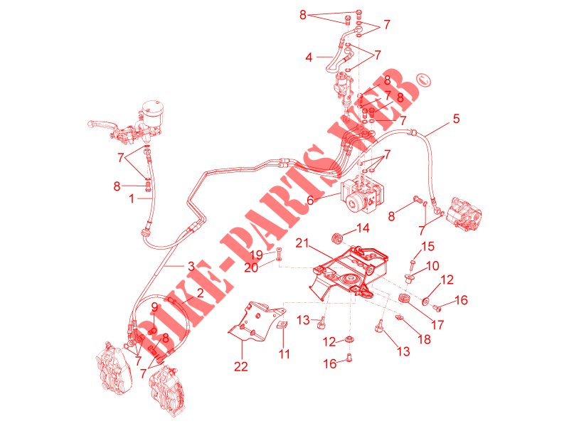 Sistème frein ABS pour Aprilia RSV4 1000 APRC Factory ABS de 2014