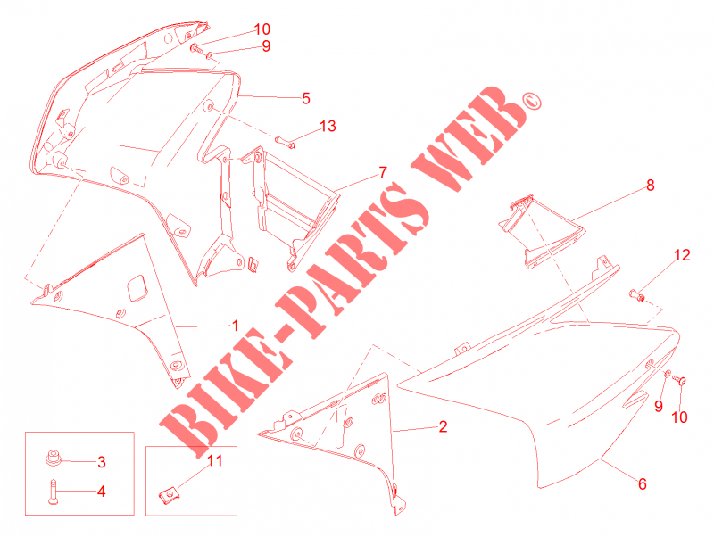 Carène lateral  pour Aprilia RSV4 1000 RR Racer Pack de 2015