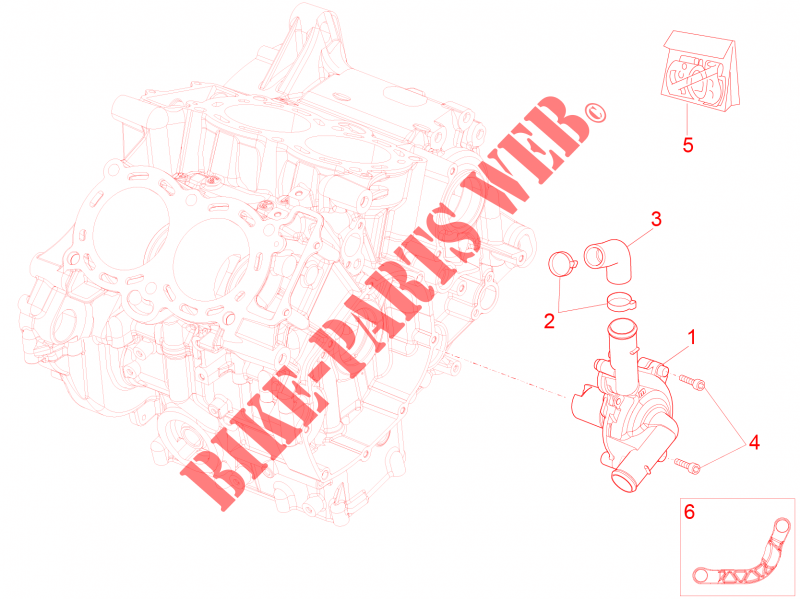 Pompe à eau pour Aprilia RSV4 1000 RR Racer Pack de 2015