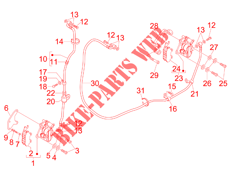 Tuyaus du freins   Etriers de frein pour Aprilia SR MAX de 2013