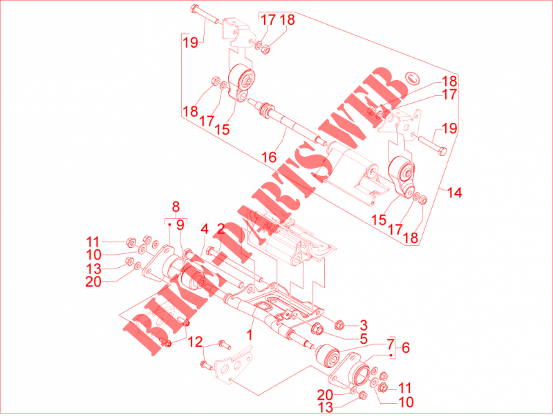 Bras oscillant pour Aprilia SRV 4T 8V E3 de 2013