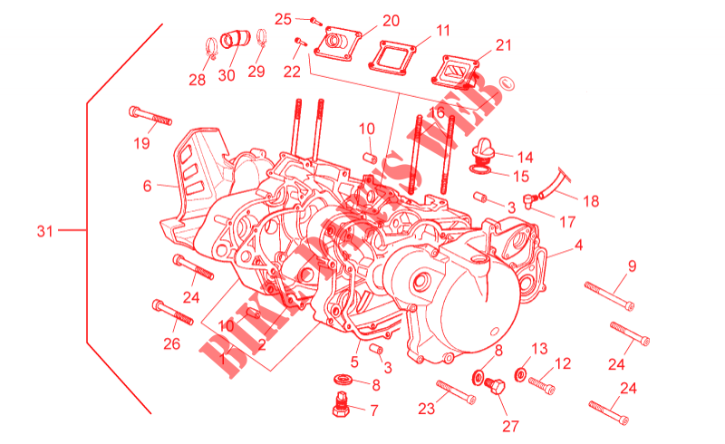 Carter moteur pour Aprilia RX de 2014